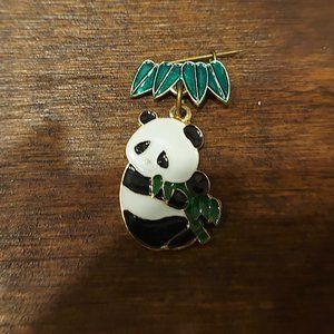 Adorable Vintage Swivel Panda Bear Pin